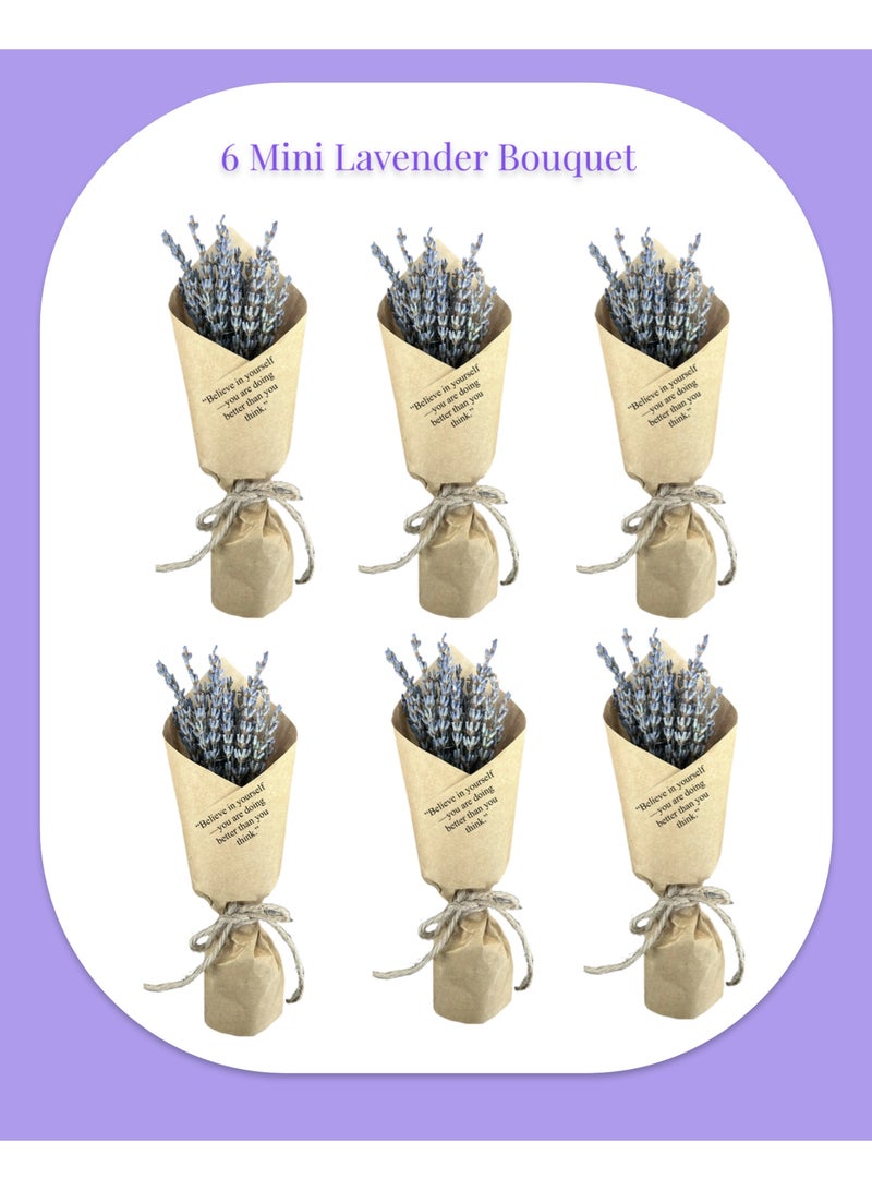 Dried Lavender Flowers Bundles mini-bouquet 100% Natural Real Dry Flower with uplifting message for giveaways, and gifting - Image 1